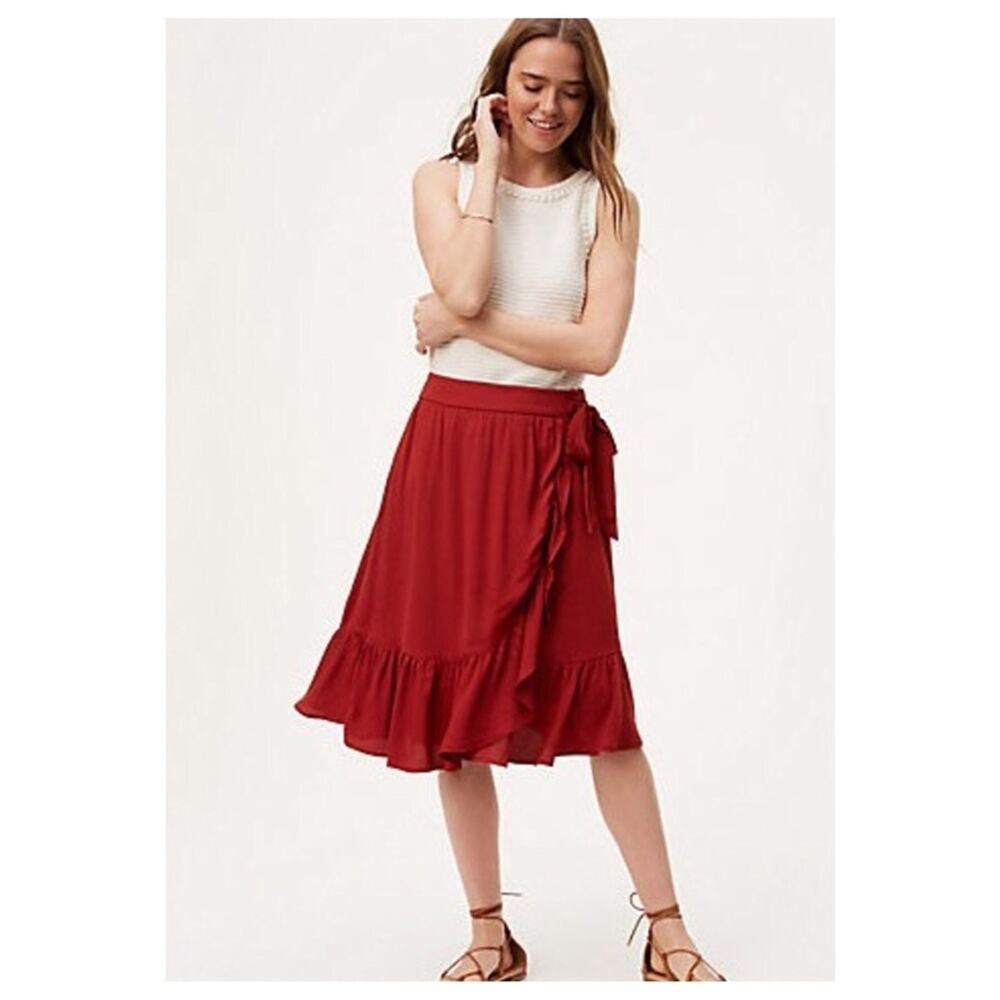 Elegant Red Wrap Skirt